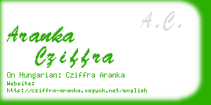 aranka cziffra business card